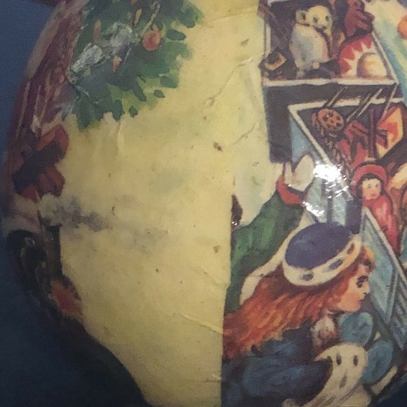 2 Vintage Ball Ornaments LK Powell Animal 1982 Animal Satin Ball Santa On Train - Picture 10 of 12